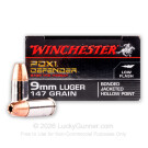9mm - 147 Grain JHP Bonded - Winchester Bonded PDX1 Defender - 200 Rounds 