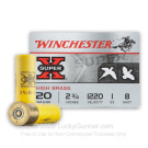 20 Gauge - 2-3/4" 1oz. #8 Shot - Winchester Super-x High Brass Game Load - 25 Rounds