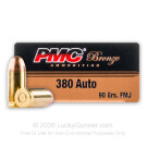 380 Auto - 90 Grain FMJ - PMC Bronze - 50 Rounds