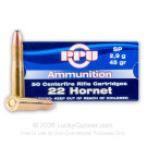 22 Hornet - 45 Grain SP - Prvi Partizan - 50 Rounds