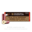 12 Gauge – 2-3/4” 00 Buckshot (9 Pellets) – Federal Vital-Shok - 250 Rounds