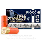 12 Gauge - 2-3/4" 1-1/4oz. #4 Shot - Fiocchi - 250 Rounds