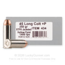 45 Long Colt - +P 250 Grain XTP JHP - Underwood - 20 Rounds