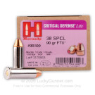 38 Special - 90 Grain FTX - Hornady Critical Defense Lite - 250 Rounds