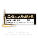 6.5x55mm Swedish - 140 Grain SP - Sellier & Bellot - 20 Rounds