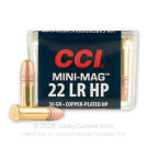 22 LR - 36 Grain CPHP - CCI Mini-Mag - 5000 Rounds