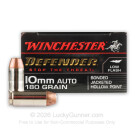 10mm Auto - 180 Grain JHP - Winchester Defender - 20 Rounds