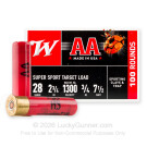 28 Gauge - 2-3/4" 3/4oz. #7.5 Shot - Winchester AA - 100 Rounds