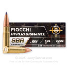 300 AAC Blackout - 125 Grain SST - Fiocchi Hyperformance SBR Enhanced - 200 Rounds