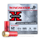 12 Gauge - 2-3/4" 9 Pellet 00 Buckshot - Winchester Super-X - 250 Rounds
