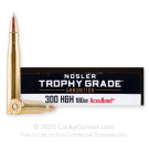 300 H&H Magnum - 180 Grain AccuBond Polymer Tip - Nosler Custom Trophy Grade - 20 Rounds