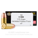 9mm - +P 115 Grain JHP - Armscor USA - 50 Rounds