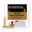 22 WMR - 30 gr JHP V-Shok - Speer TNT - Federal Premium- 50 Rounds