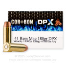 41 Remington Mag - 180 Grain SCHP - Corbon DPX - 20 Rounds