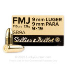 9mm - 115 Grain FMJ - Sellier & Bellot - 1000 Rounds