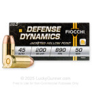 45 ACP - 200 Grain JHP - Fiocchi - 500 Rounds