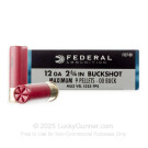 12 Gauge - 2-3/4" 00 Buck - Federal Power Shok - 5 Rounds