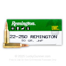 22-250  - 50 gr JHP - Remington UMC - 20 Rounds
