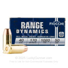 40 S&W - 170 Grain FMJ-FN - Fiocchi - 1000 Rounds