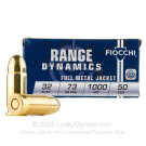 32 ACP - 73 Grain FMJ - Fiocchi - 50 Rounds