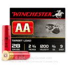 28 Gauge - 2-3/4" 3/4 oz. #9 Shot - Winchester AA Target - 25 Rounds