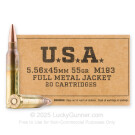 5.56x45 - 55 Grain FMJ M193 - Winchester USA - 1000 Rounds