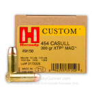 454 Casull - 300 gr JHP XTP - Hornady Custom - 20 Rounds