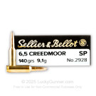 6.5 Creedmoor - 140 Grain SP - Sellier & Bellot - 500 Rounds