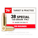 38 Special - 130 Grain FMJ - Winchester Target - 500 Rounds