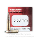 5.56x45mm - 77 Grain TMK Sierra MatchKing - Black Hills - 50 Rounds