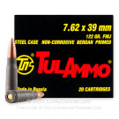 7.62x39 - 122 gr FMJ - Tula Cartridge Works - 20 Rounds