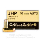 10mm Auto - 180 Grain JHP - Sellier & Bellot - 1000 Rounds
