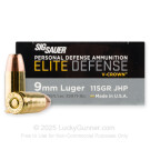 9mm - 115 Grain V-Crown JHP - Sig Sauer Elite Performance - 500 Rounds
