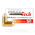 45 ACP - 230 Grain FMJ - MAXX Tech - 50 Rounds