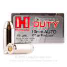 10mm Auto - 175 Grain FlexLock - Hornady Critical Duty - 20 Rounds