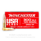300 AAC Blackout - 125 Grain OT - Winchester USA Ready - 20 Rounds