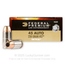 45 ACP  - 230 gr HST JHP - Federal Premium Law Enforcement - 50 Rounds
