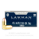 45 ACP - 230 gr TMJ - Speer LAWMAN - 50 Rounds