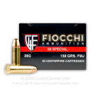 38 Special - 158 Grain FMJ - Fiocchi - 1000 Rounds