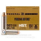 327 Federal Magnum - 104 Grain JHP - Federal Personal Defense HST - 20 Rounds