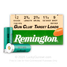 12 ga - 2-3/4" Lead Shot - 1-1/8 oz. - #9 -  Remington Gun Club Light - 25 Rounds
