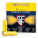 20 ga - 2-3/4" 3/4 oz #7.5 Low Recoil Target Load - Fiocchi - 250 Rounds