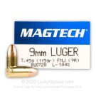 9mm - 115 Grain FMJ - Magtech - 1000 Rounds