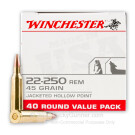 22-250  - 45 gr JHP - Winchester USA - 40 Rounds