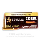 223 Rem - 69 Grain BT-HP - Federal Premium Sierra Match King Gold Medal - 20 Rounds