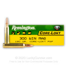 300 Winchester Magnum - 180 Grain PSP - Remington Core-Lokt - 20 Rounds