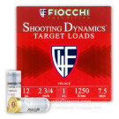 12 Gauge - 2-3/4" 1oz. #7.5 Shot - Fiocchi Shooting Dynamics - 250 Rounds