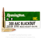 300 AAC Blackout - 220 Grain OTFB - Remington UMC - 20 Rounds