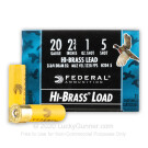 20 Gauge - 2-3/4" 1oz. #5 Shot - Federal Game Load Upland Hi-Brass - 250 Rounds