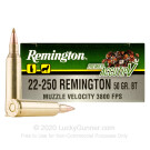 22-250 - 50 Grain AccuTip-V - Remington Premier - 20 Rounds